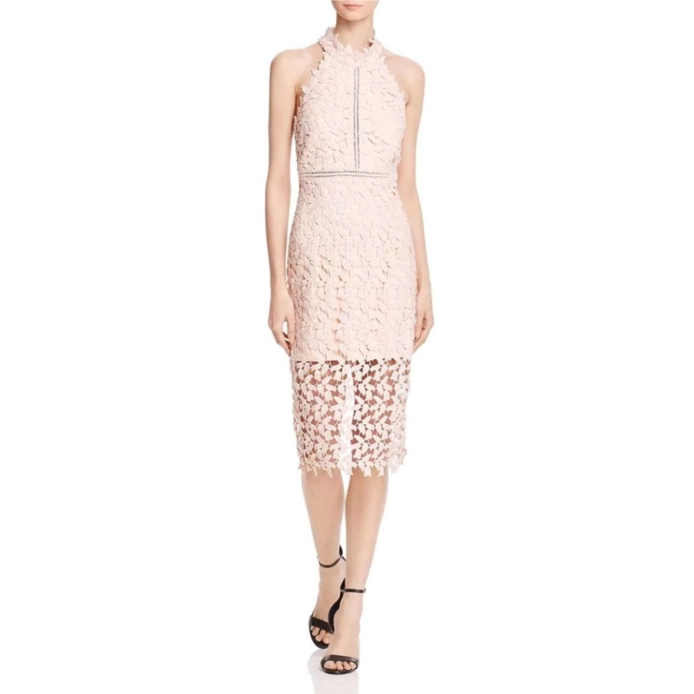 Bardot Gemma Halter Lace Dress Prosecco